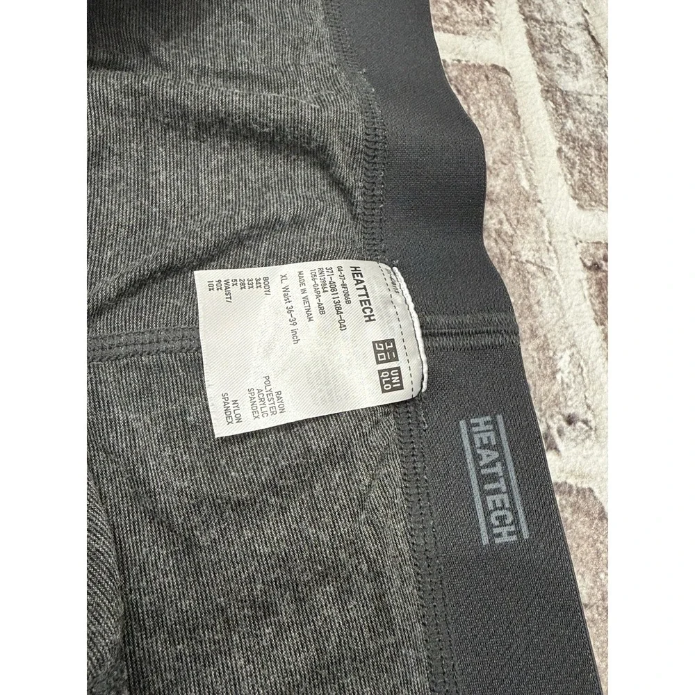 Uniqlo Heattech Men's Tights Fleece Lined Base Layer Pants Gray XL